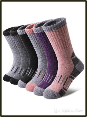 Kids Merino Wool Hiking Crew Boot Socks Boys Girls Toddlers Warm Cushioned